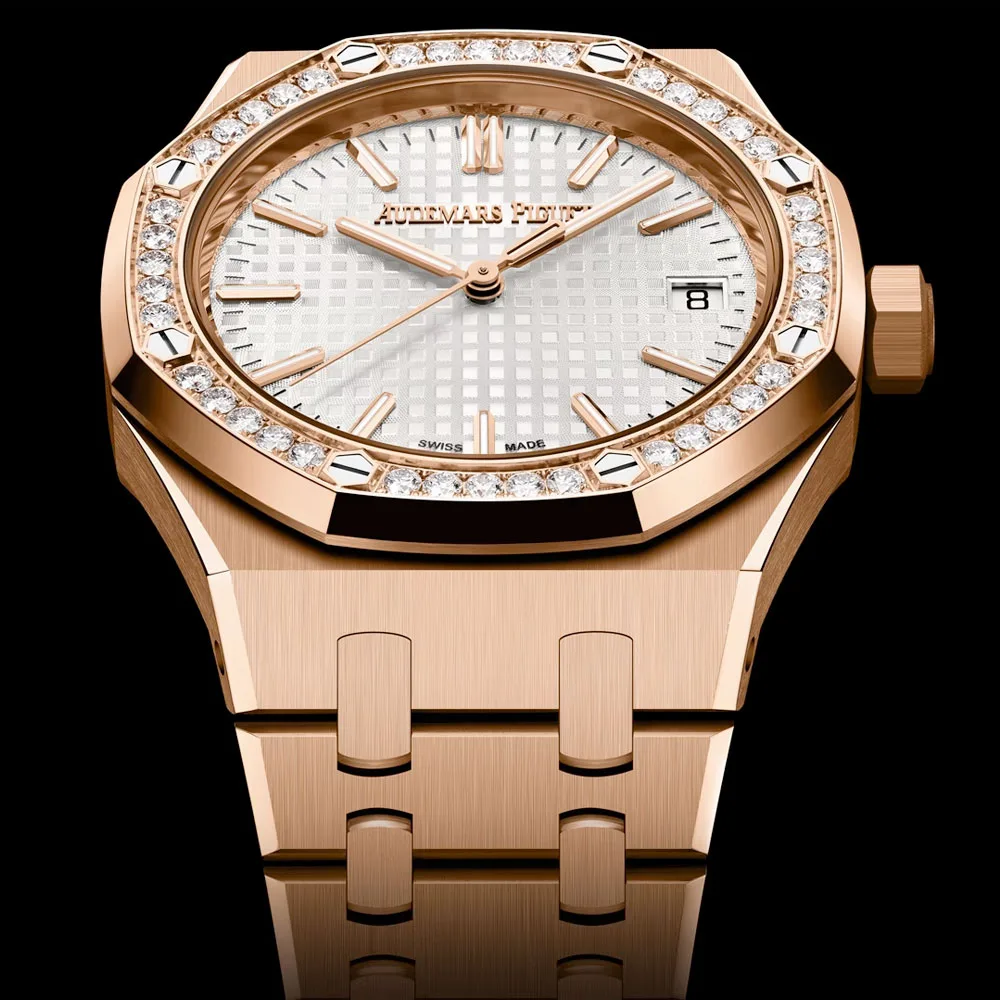 Audemars Piguet 15551Or.zz.1356Or.04 Royal Oak Selfwinding Pink Gold - Diamond Silver Dial Watch - Image 2
