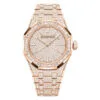 Audemars Piguet 15552Or.zz.1358Or.01 Royal Oak Selfwinding Pink Gold - Snow-Set Dial Watch