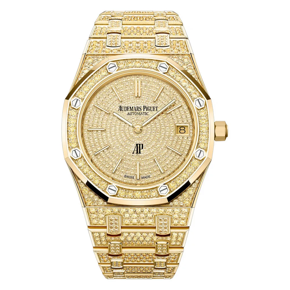 Audemars Piguet 16202Ba.hh.1241Ba.01 Royal Oak “Jumbo” Extra-Thin Yellow Gold - Sapphire Dial Watch