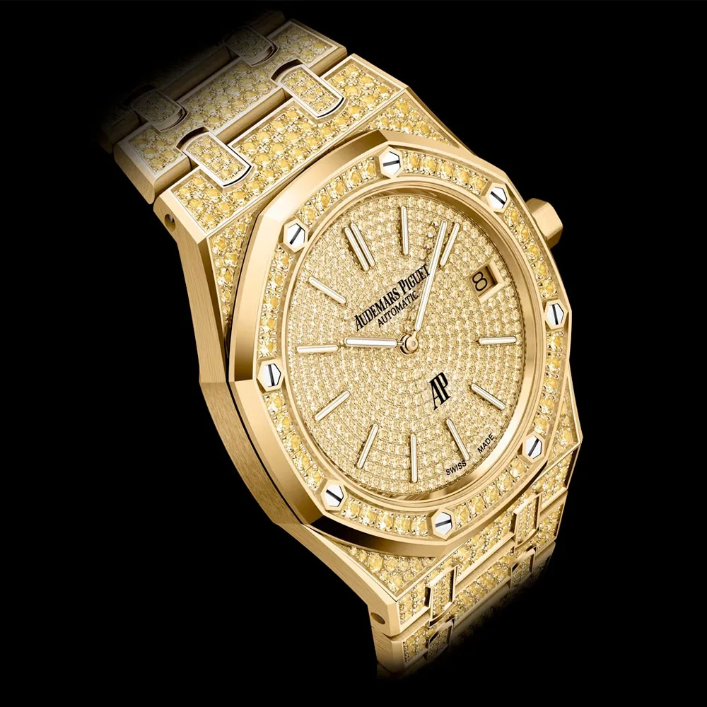 Audemars Piguet 16202Ba.hh.1241Ba.01 Royal Oak “Jumbo” Extra-Thin Yellow Gold - Sapphire Dial Watch - Image 3