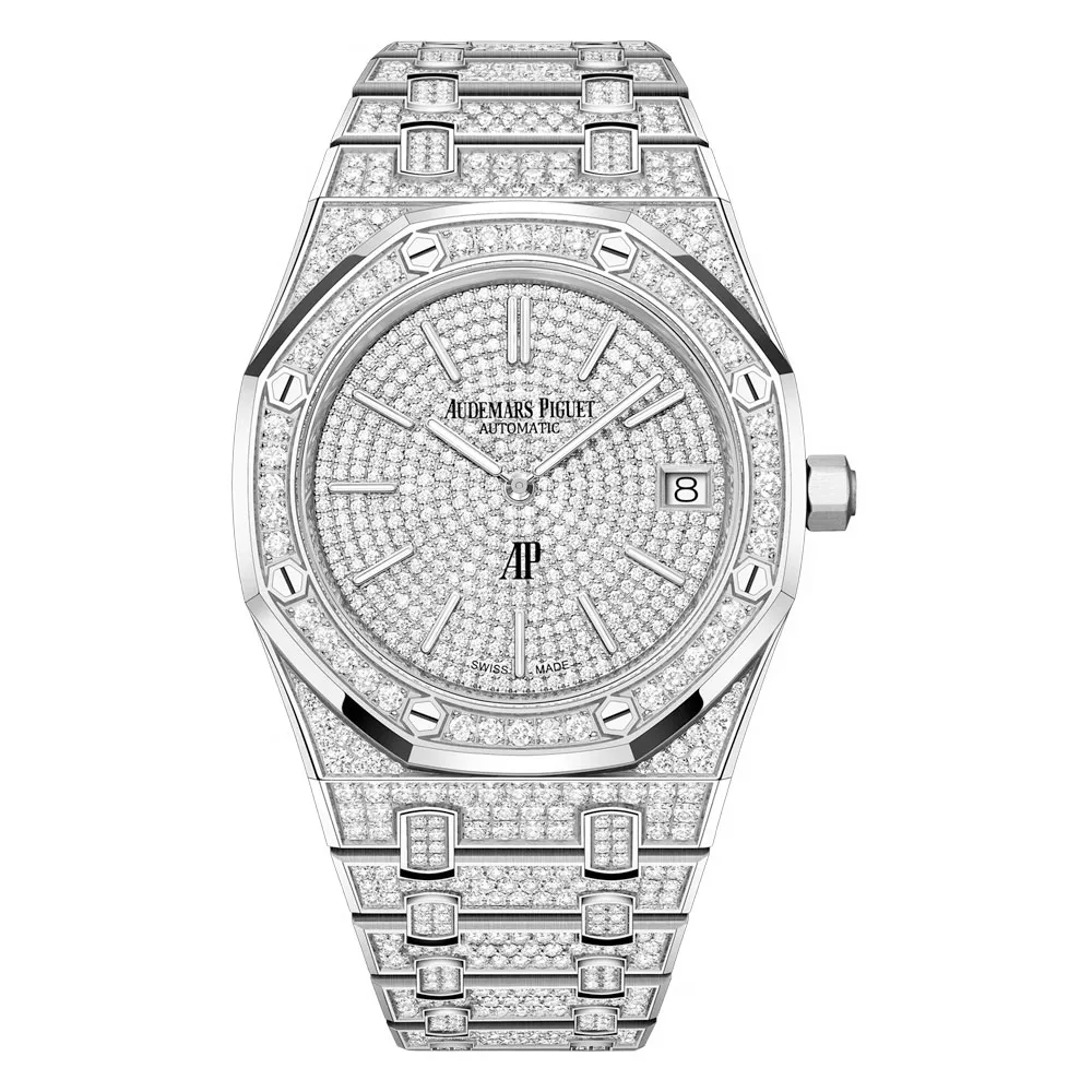 Audemars Piguet 16202Bc.zz.1241Bc.01 Royal Oak “Jumbo” Extra-Thin White Gold - Diamond Dial Watch