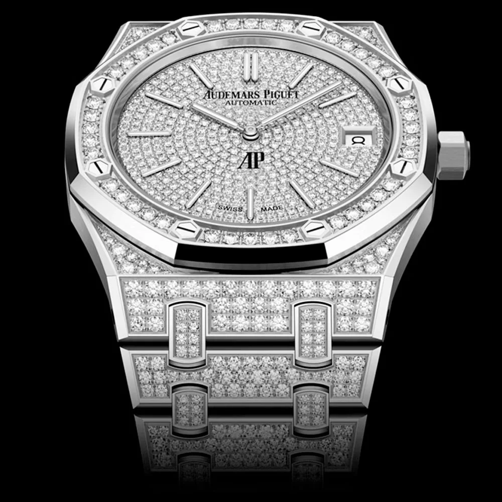 Audemars Piguet 16202Bc.zz.1241Bc.01 Royal Oak “Jumbo” Extra-Thin White Gold - Diamond Dial Watch - Image 2
