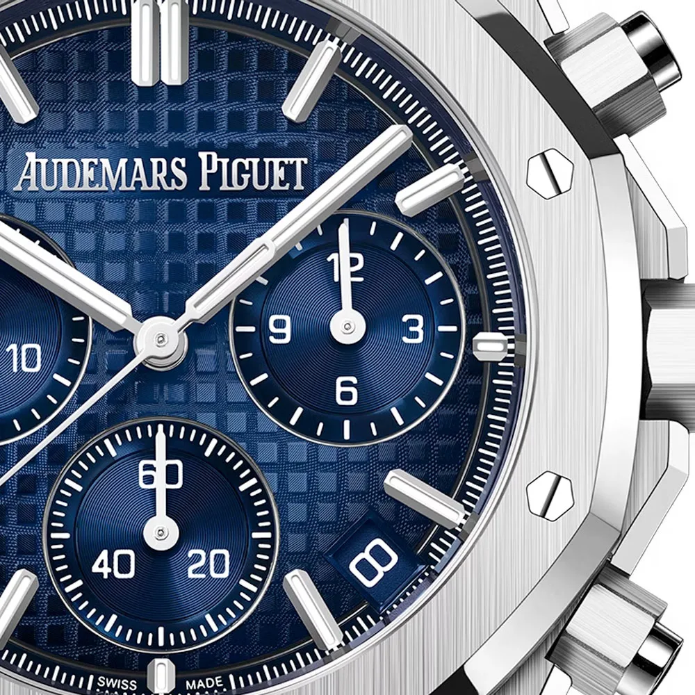 Audemars Piguet 26240Bc.oo.1320Bc.04 Royal Oak Selfwinding Chronograph White Gold Smoked Blue Dial Watch - Image 2