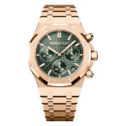 Audemars Piguet 26240OR.OO.1320OR.08 Royal Oak Selfwinding Chronograph Pink Gold Green Dial Watch