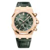 Audemars Piguet 26240Or.oo.d404Cr.02 Royal Oak Selfwinding Chronograph Pink Gold Alligator Green Dial Watch