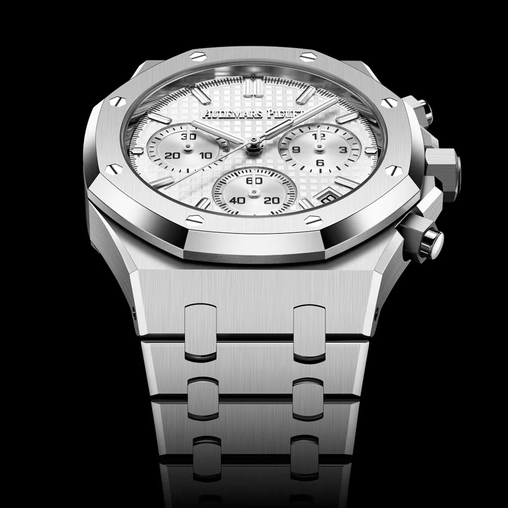 Audemars Piguet 26240St.oo.1320St.07 Royal Oak Selfwinding Chronograph Stainless Steel Silver Dial Watch - Image 3
