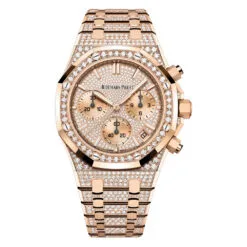 Audemars Piguet 26242OR.ZZ.1322OR.02 Royal Oak Selfwinding Chronograph Pink Gold Diamond Dial Watch
