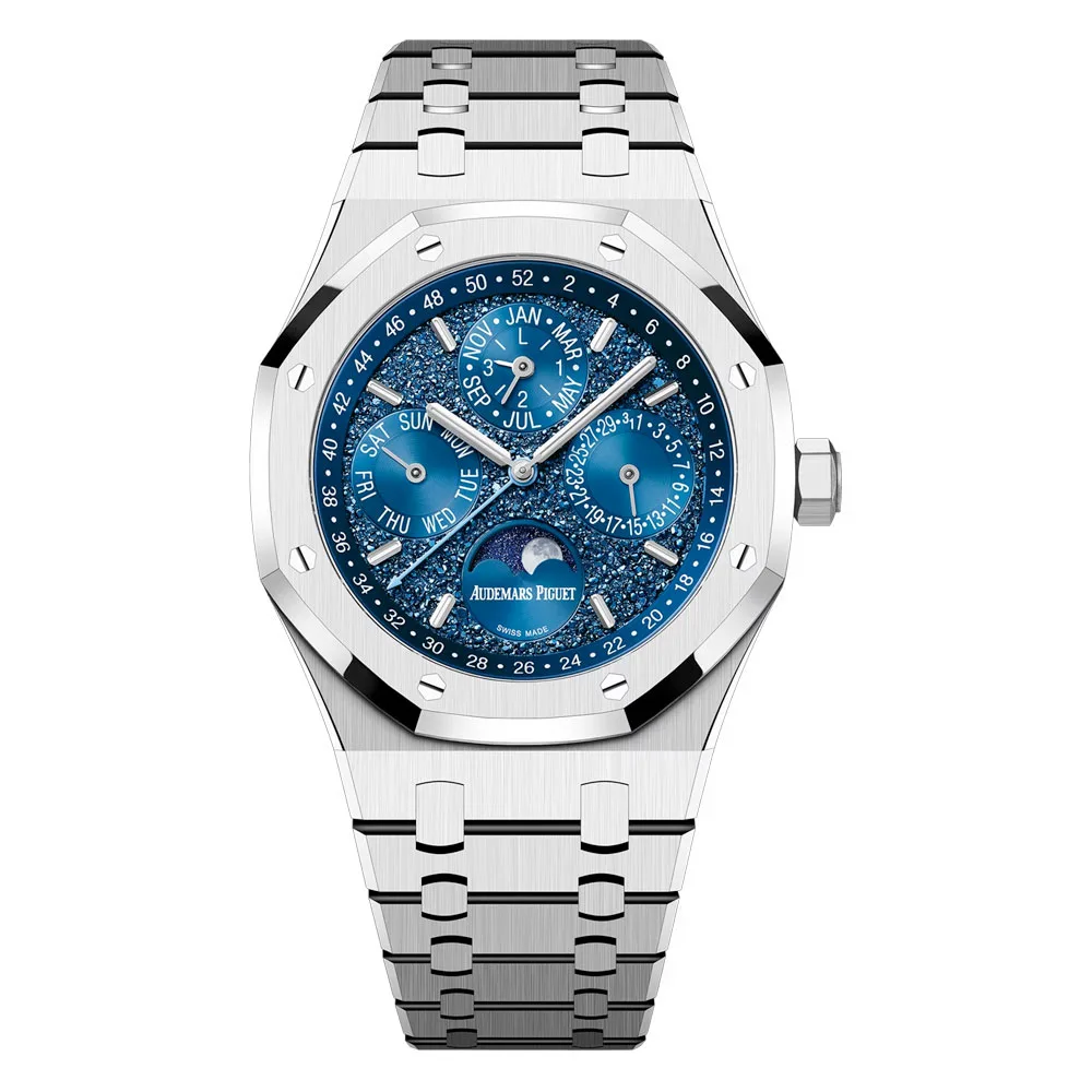 Audemars Piguet 26574Bc.oo.1220Bc.02 Royal Oak Perpetual Calendar John Mayer 41 White Gold Blue Dial Watch