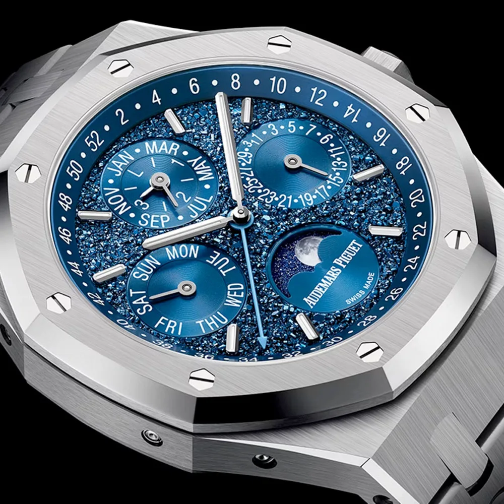 Audemars Piguet 26574Bc.oo.1220Bc.02 Royal Oak Perpetual Calendar John Mayer 41 White Gold Blue Dial Watch - Image 3