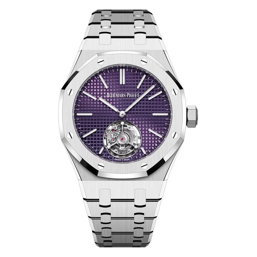 Audemars Piguet 26660St.oo.1356St.02 Royal Oak Selfwinding Flying Tourbillon Extra-Thin Rd#3 Purple Dial Watch