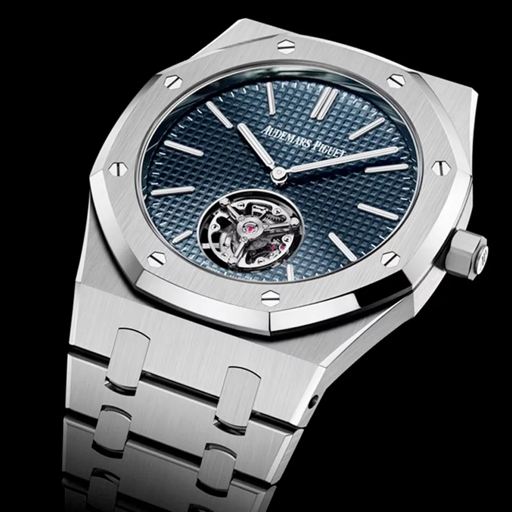 Audemars Piguet 26670St.oo.1240St.02 Royal Oak Selfwinding Flying Tourbillon Extra-Thin Rd#3 Blue Dial Watch - Image 2