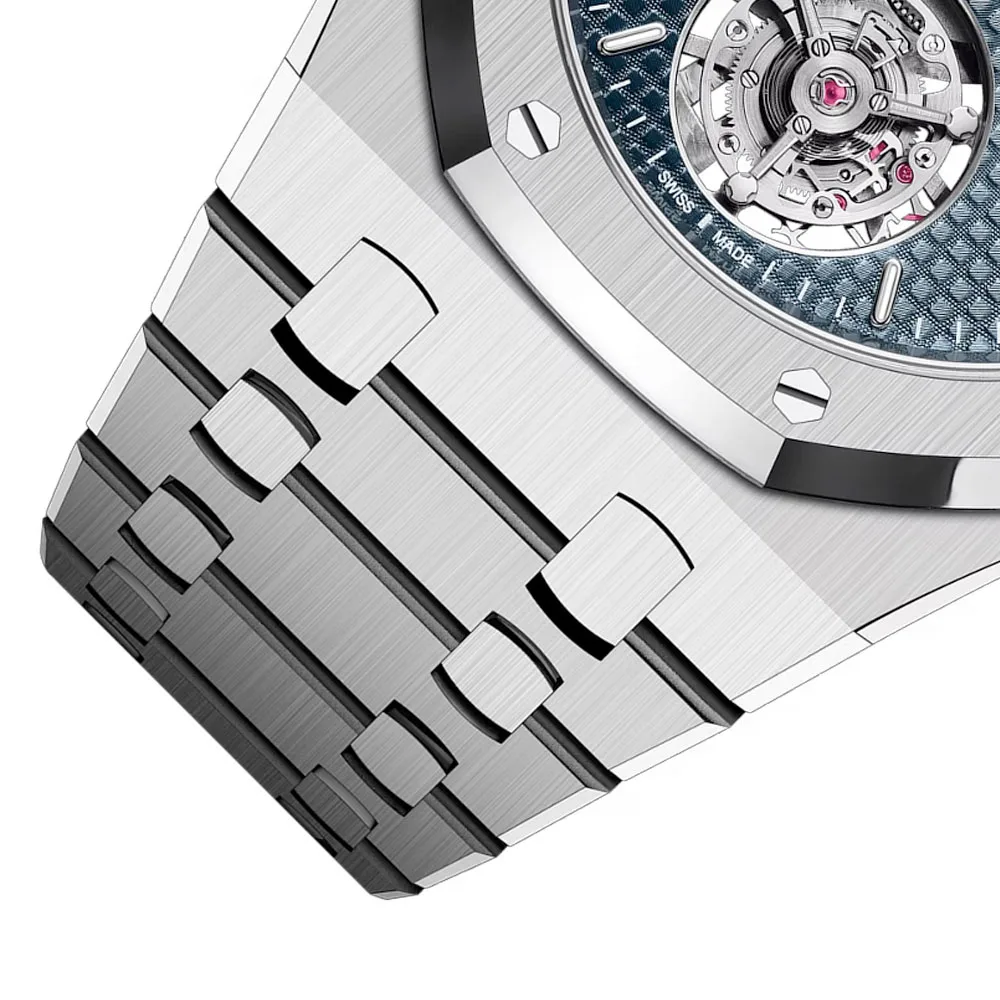 Audemars Piguet 26670St.oo.1240St.02 Royal Oak Selfwinding Flying Tourbillon Extra-Thin Rd#3 Blue Dial Watch - Image 3