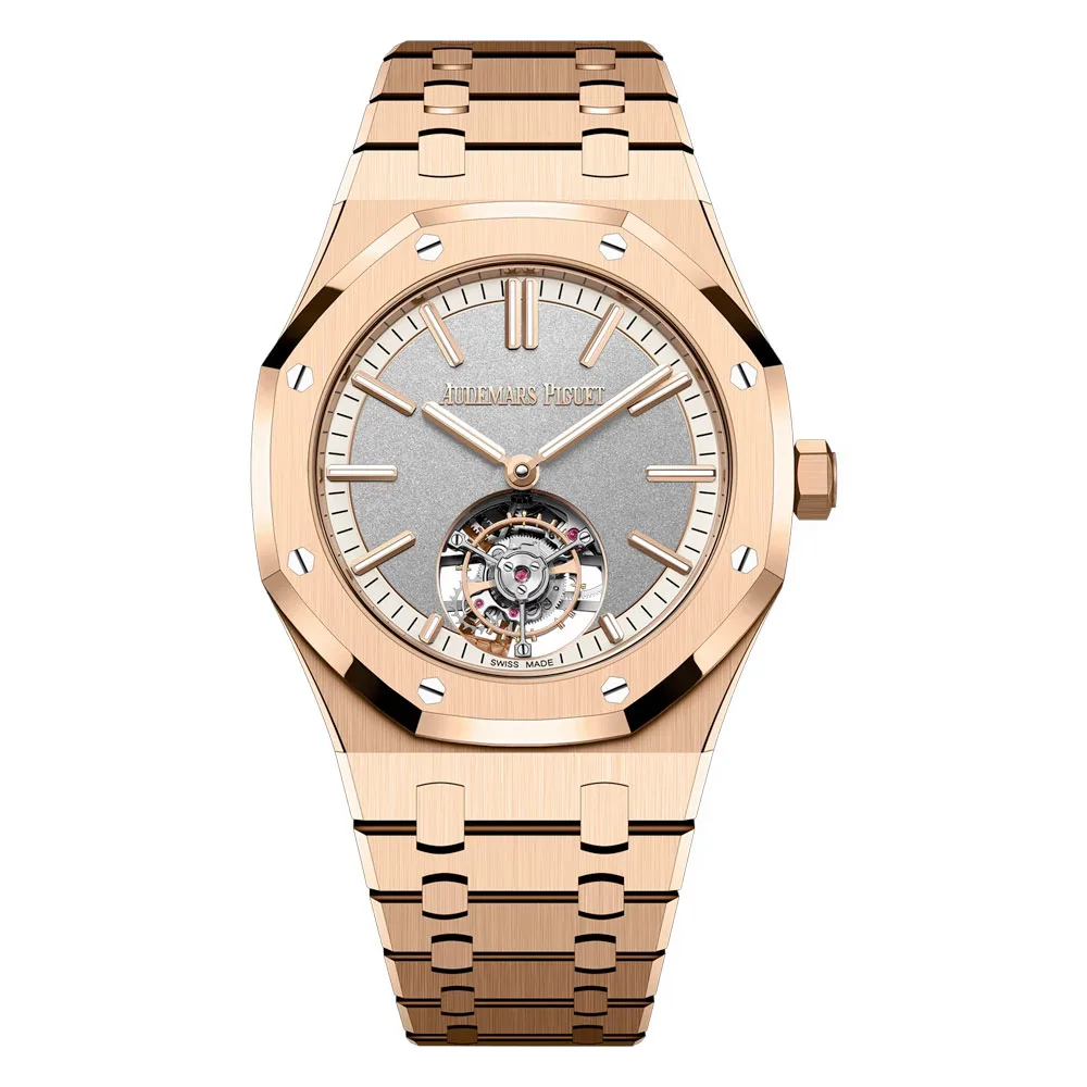 Audemars Piguet 26730Or.oo.1320Or.05 Royal Oak Self-Winding Flying Tourbillon Pink Gold Grey Dial Watch