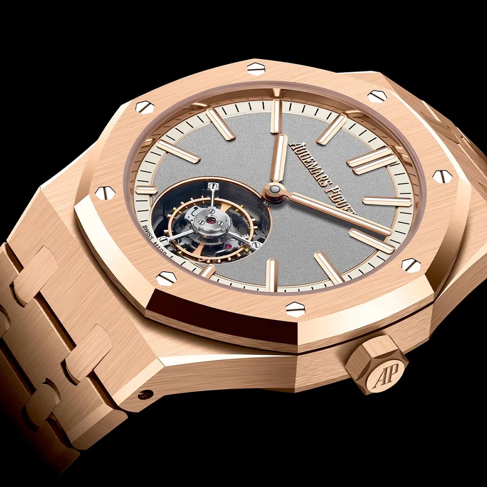 Audemars Piguet 26730Or.oo.1320Or.05 Royal Oak Self-Winding Flying Tourbillon Pink Gold Grey Dial Watch - Image 2