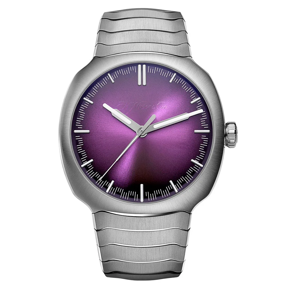 H. Moser &Amp; Cie. 6201-1201 Streamliner Centre Seconds “Purple Haze” Dial Stainless Steel Watch