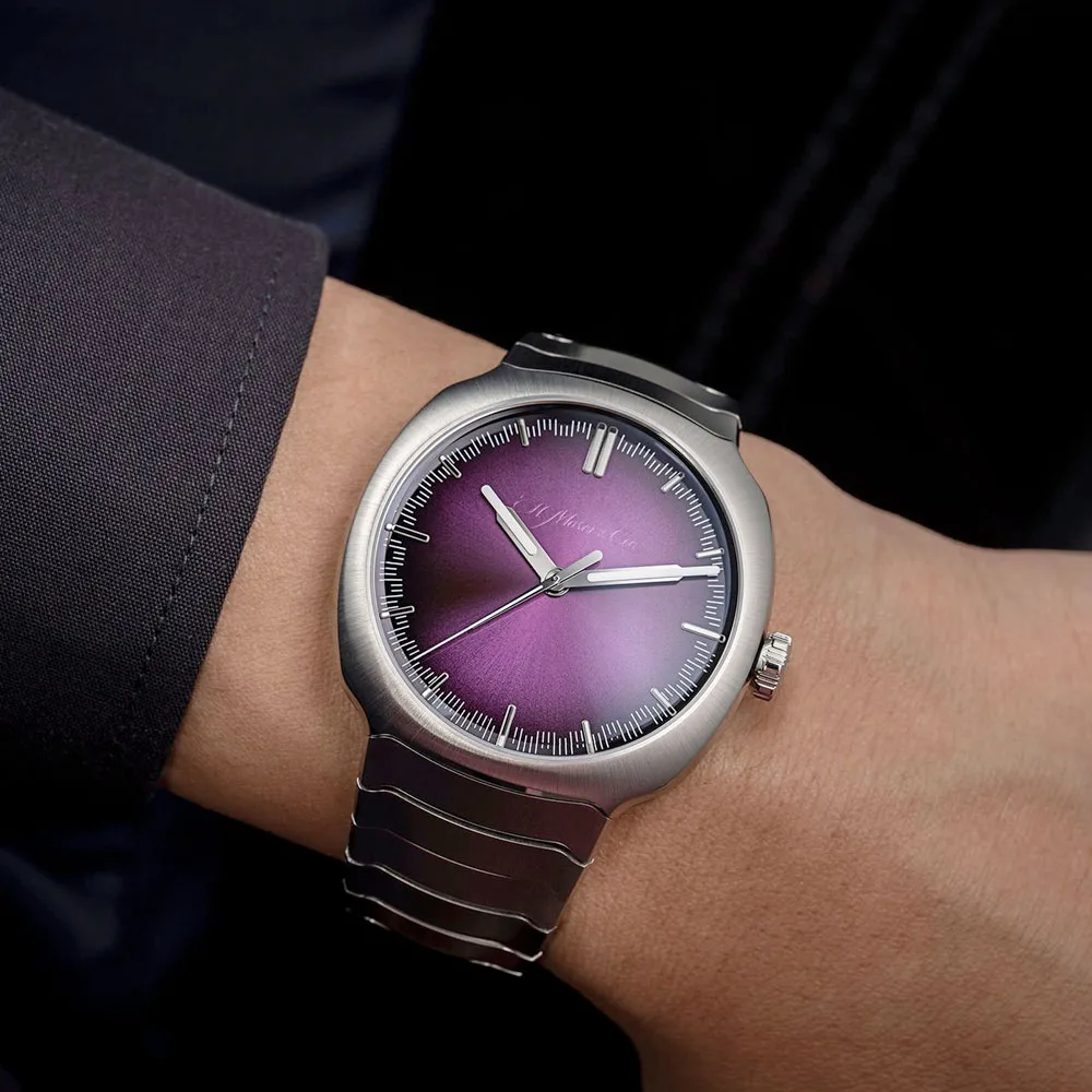 H. Moser &Amp; Cie. 6201-1201 Streamliner Centre Seconds “Purple Haze” Dial Stainless Steel Watch - Image 3