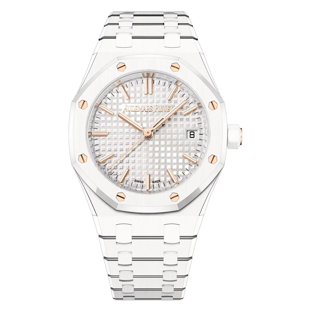Audemars Piguet 77350Cb.oo.1266Cb.01 Royal Oak Selfwinding White Ceramic White Dial Watch