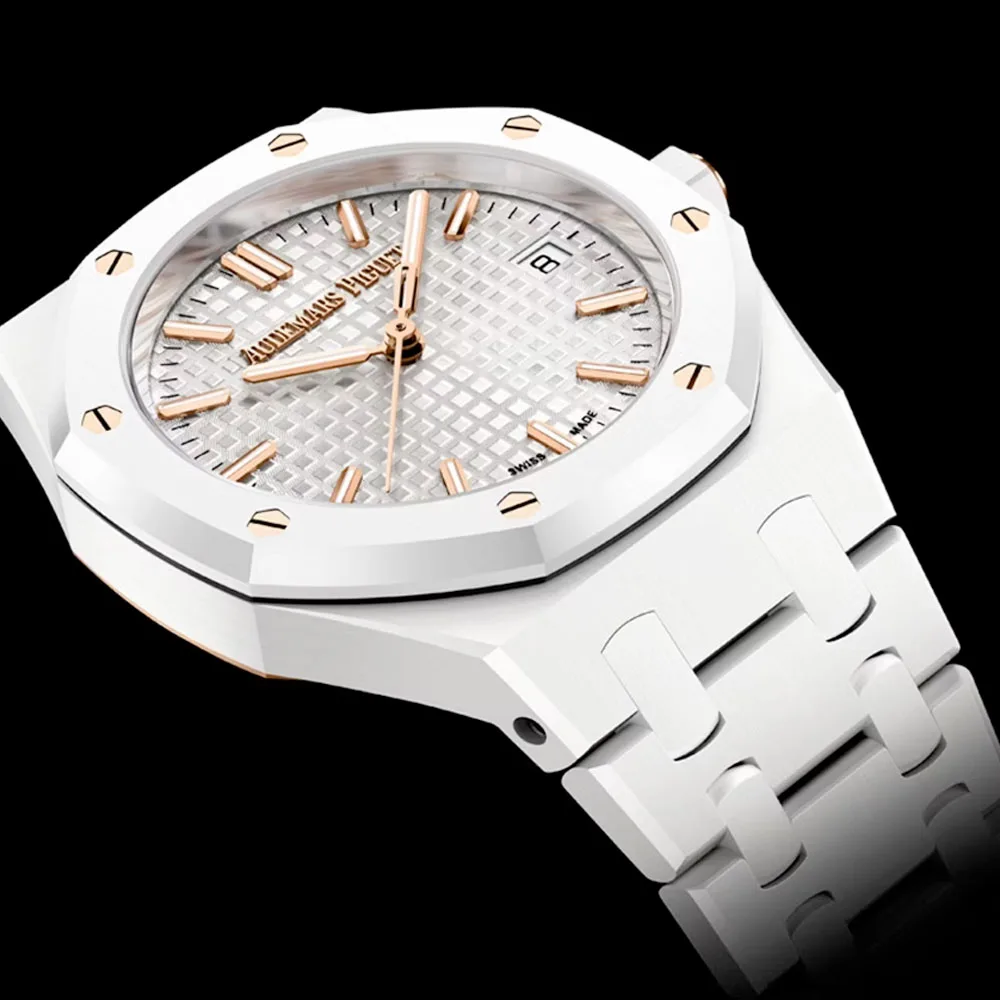 Audemars Piguet 77350Cb.oo.1266Cb.01 Royal Oak Selfwinding White Ceramic White Dial Watch - Image 3
