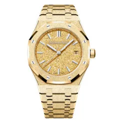 Audemars Piguet 77450BA.GG.1361BA.01 Royal Oak Selfwinding Frosted Yellow Gold Crystal Sand Dial Watch