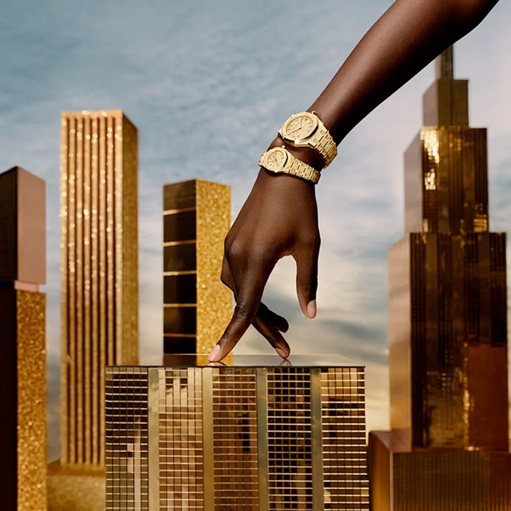 Audemars Piguet 77450Ba.gg.1361Ba.01 Royal Oak Selfwinding Frosted Yellow Gold Crystal Sand Dial Watch - Image 3