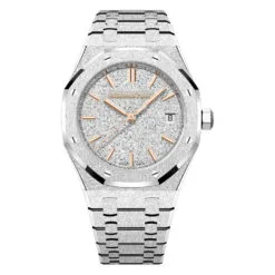 Audemars Piguet 77450BC.GG.1361BC.01 Royal Oak Selfwinding Frosted White Gold Crystal Sand Dial Watch
