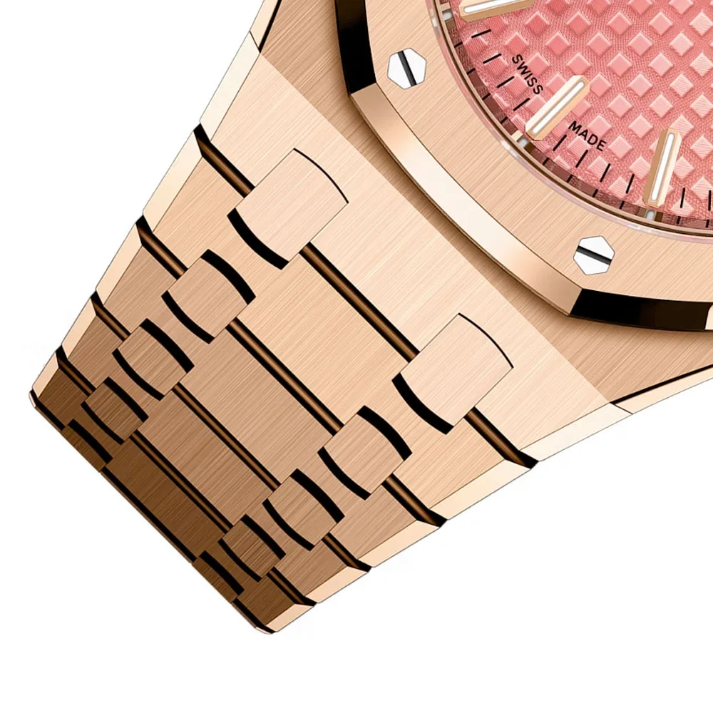 Audemars Piguet 77450Or.oo.1361Or.01 Royal Oak Selfwinding Pink Gold Pink Dial Watch - Image 3