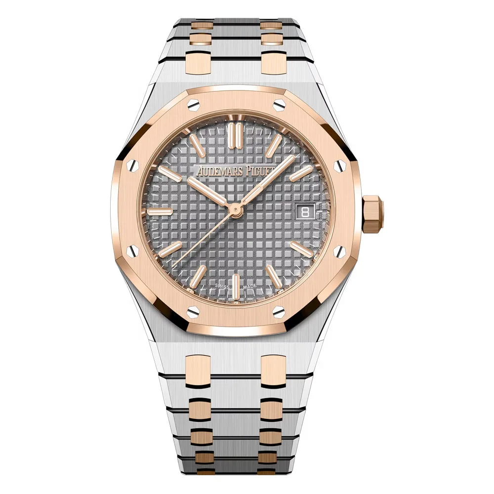 Audemars Piguet 77450Sr.oo.1361Sr.03 Royal Oak Selfwinding Stainless Steel - Pink Gold Grey Dial Watch