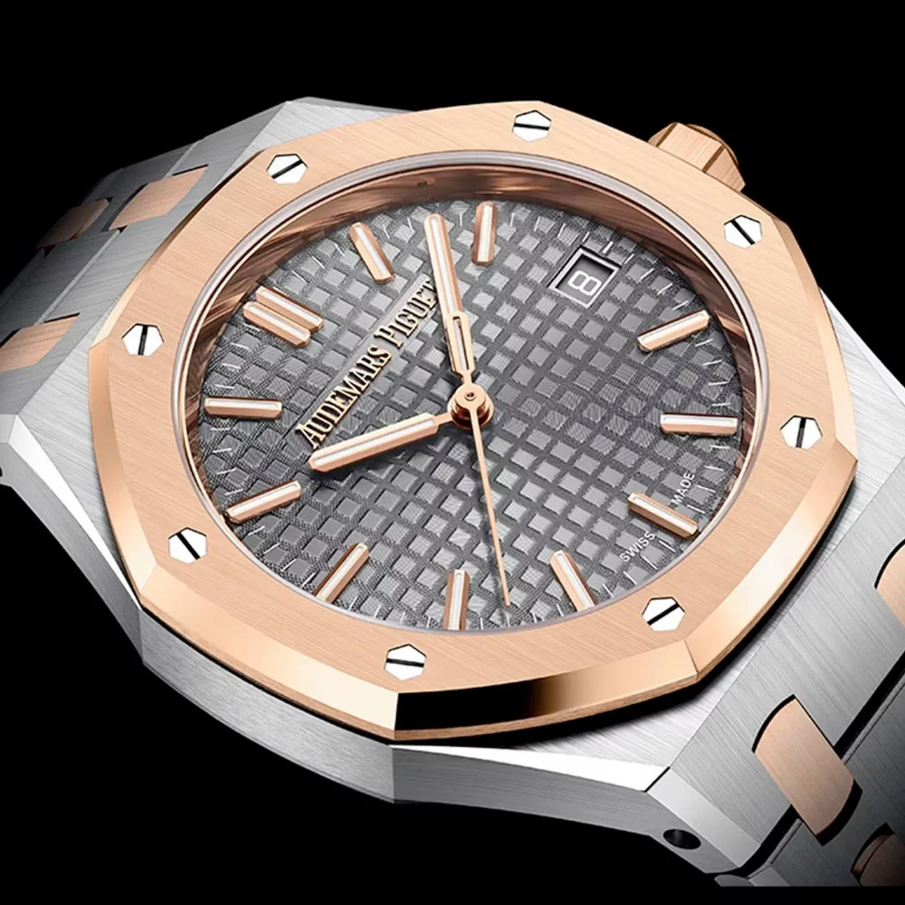 Audemars Piguet 77450Sr.oo.1361Sr.03 Royal Oak Selfwinding Stainless Steel - Pink Gold Grey Dial Watch - Image 2
