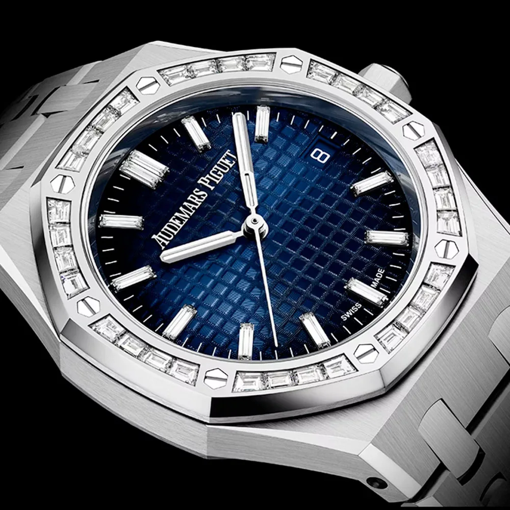 Audemars Piguet 77451Bc.zz.1361Bc.01 Royal Oak Selfwinding White Gold - Diamond Smoked Blue Dial Watch - Image 3