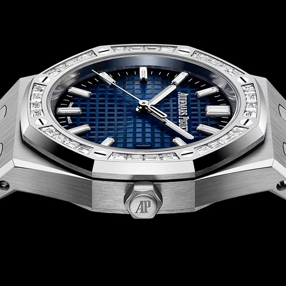 Audemars Piguet 77451Bc.zz.1361Bc.01 Royal Oak Selfwinding White Gold - Diamond Smoked Blue Dial Watch - Image 2