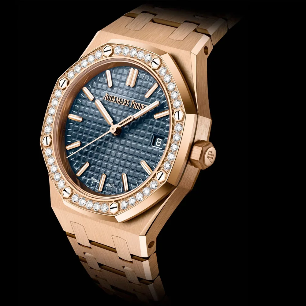 Audemars Piguet 77451Or.zz.1361Or.04 Royal Oak Selfwinding Pink Gold - Diamond Blue Dial Watch - Image 3