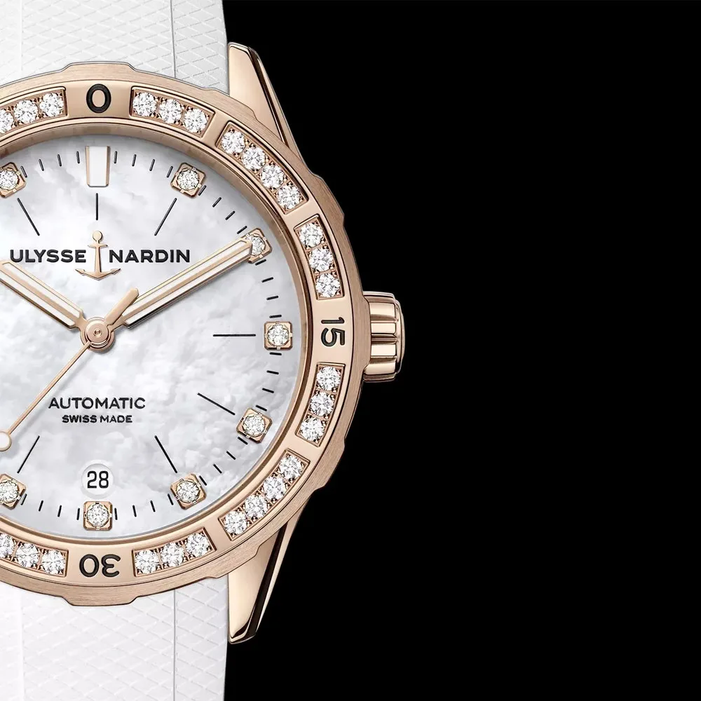 Ulysse Nardin 8162-182B1-0A/3A Lady Diver 39Mm White Mother-Of-Pearl Dial Watch - Image 2