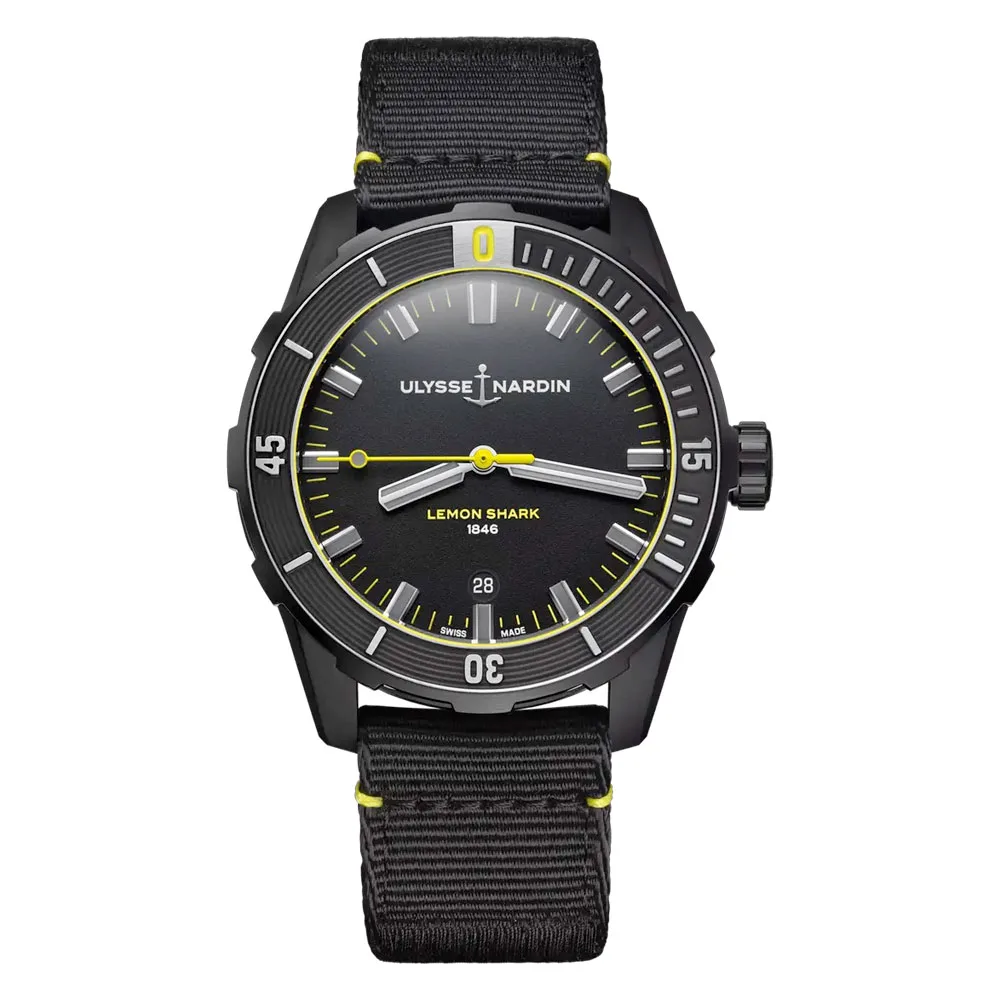 Ulysse Nardin 8163-175Le/92-Lemonshark Diver Lemon Shark 42Mm Black Dial Watch