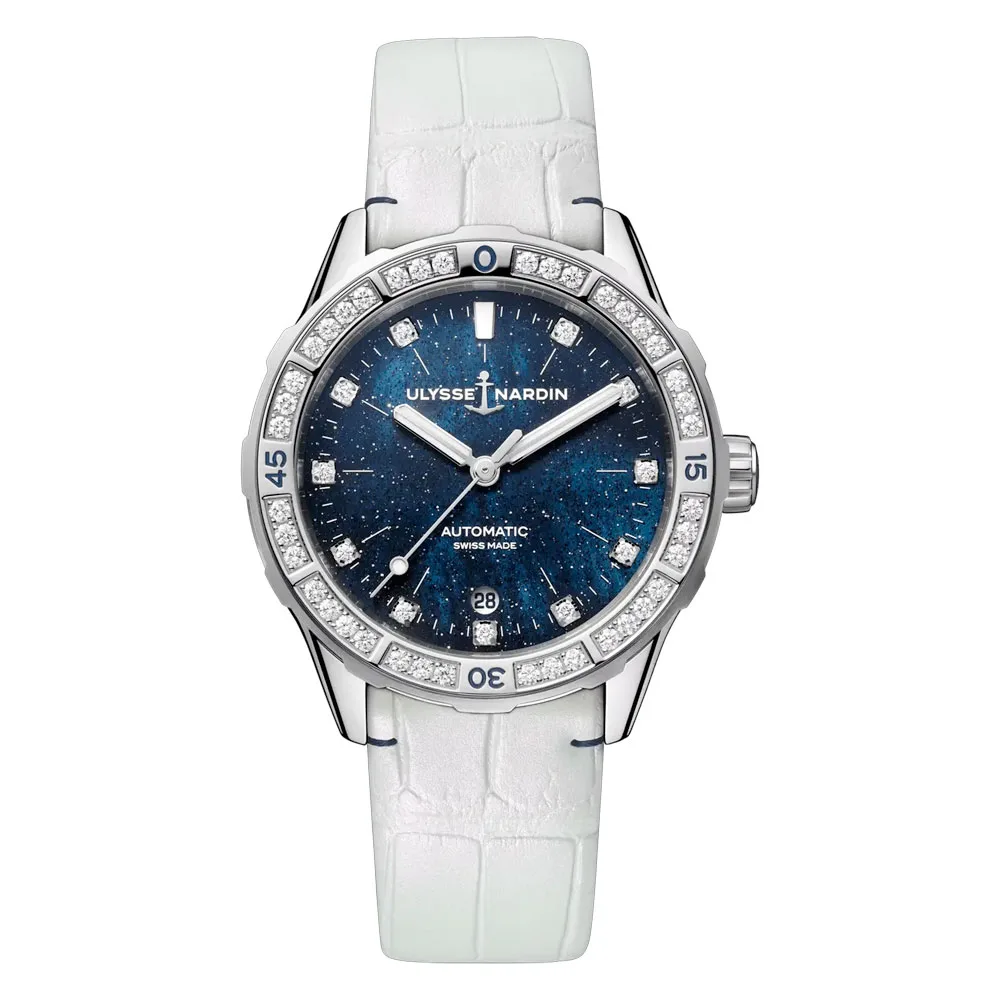 Ulysse Nardin 8163-182B1-3A/1A Diver Starry Night 39Mm Stainless Steel -Diamond Mother‑Of‑Pearl - Aventurine Dial Watch