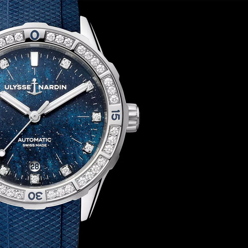 Ulysse Nardin 8163-182B1-3A/3A Diver Starry Night 39Mm Stainless Steel - Diamond Mother‑Of‑Pearl - Aventurine Dial Watch - Image 2