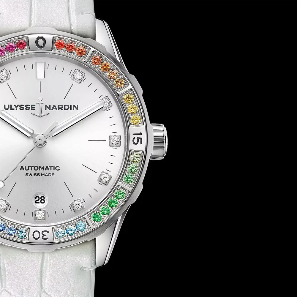 Ulysse Nardin 8163-182B1Le-1A-Rain/1A Lady Diver Rainbow 39Mm Silver Dial Watch - Image 2