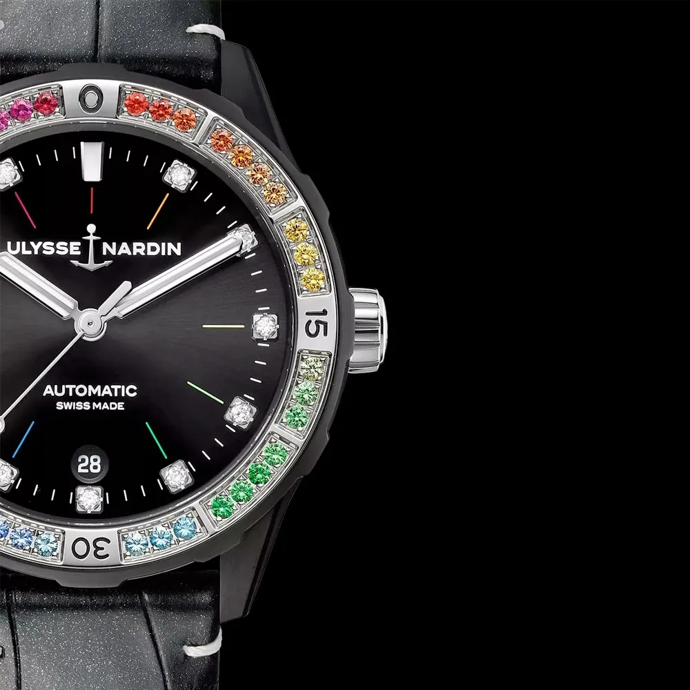 Ulysse Nardin 8163-182B1Le-2A-Rain/1A Lady Diver Rainbow 39Mm Black Dial Watch - Image 2