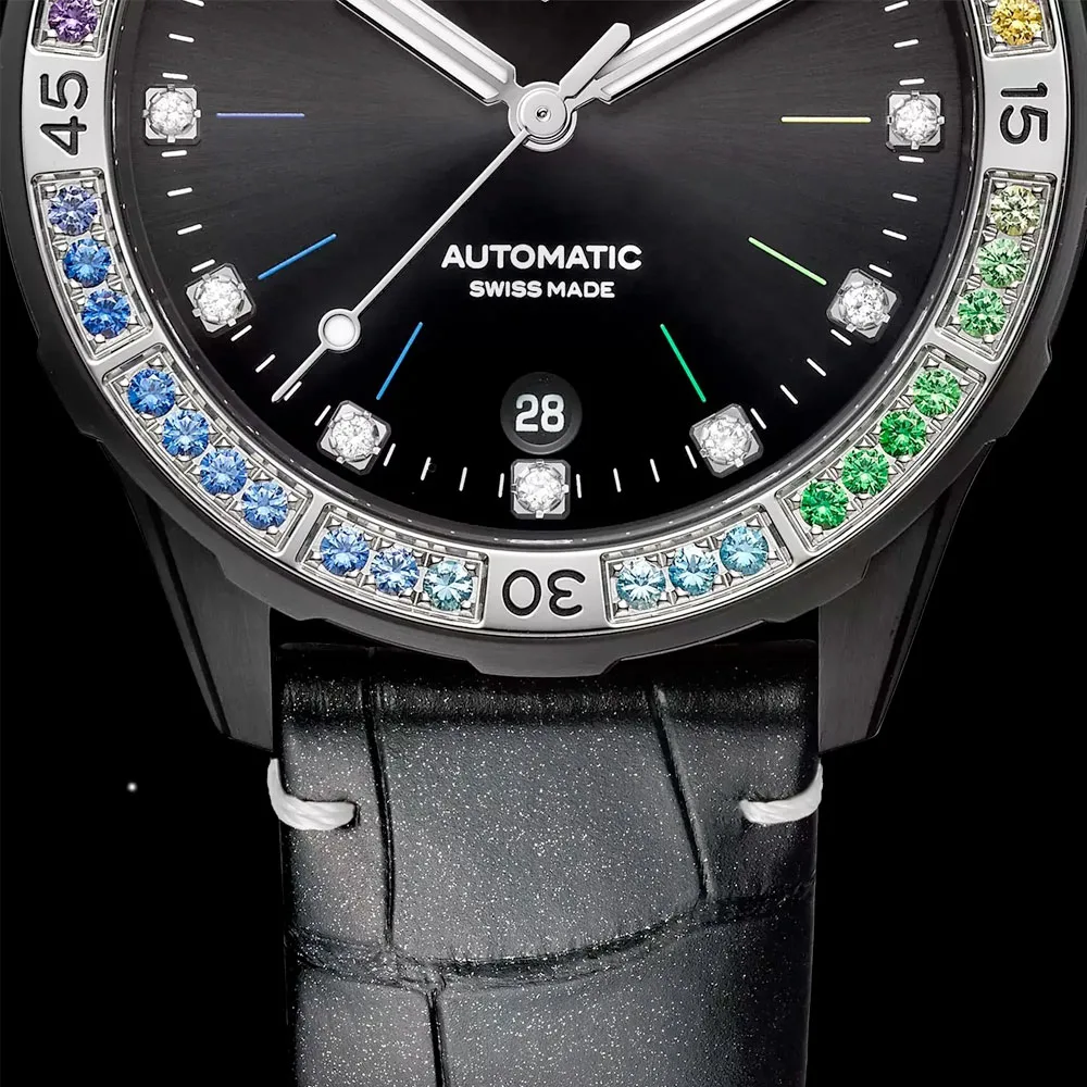 Ulysse Nardin 8163-182B1Le-2A-Rain/1A Lady Diver Rainbow 39Mm Black Dial Watch - Image 3