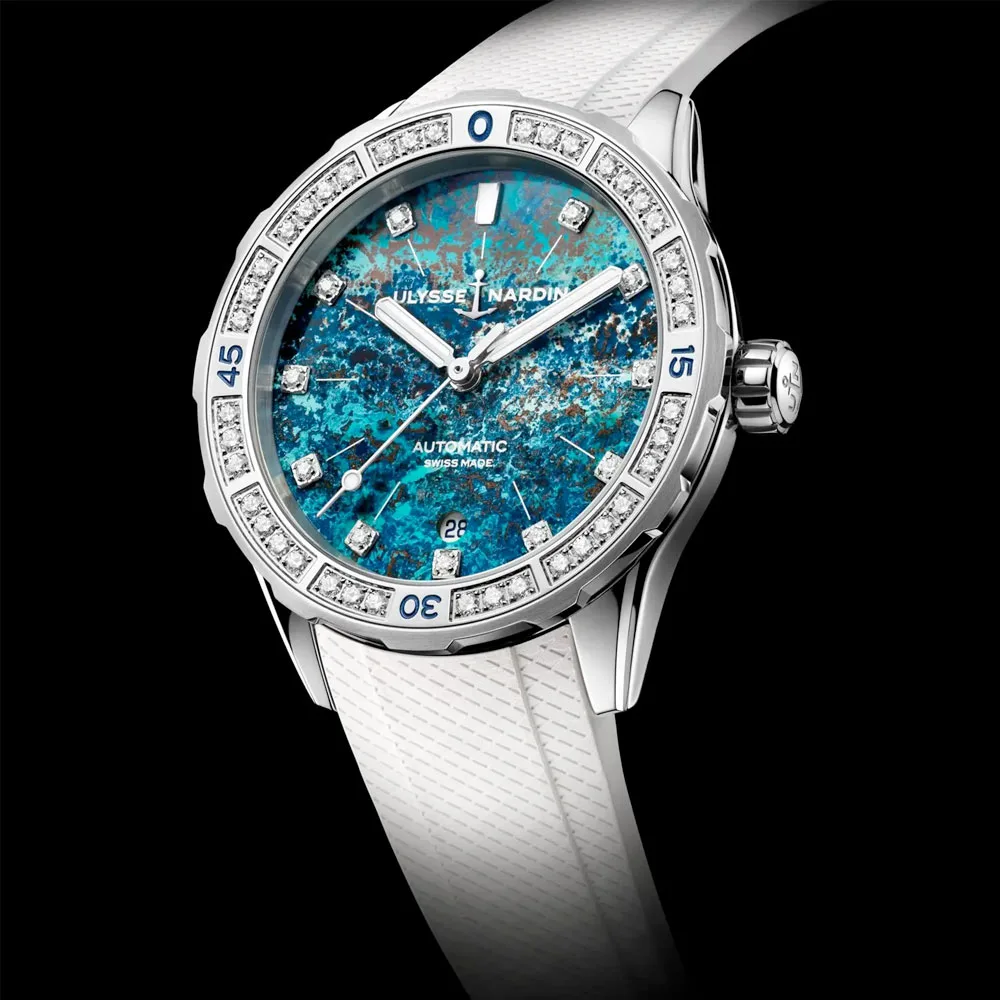 Ulysse Nardin 8163-182B1Le-9A-Atoll/3A Diver Atoll 39Mm Stainless Steel - Diamond Chrysocolla Dial Watch - Image 3