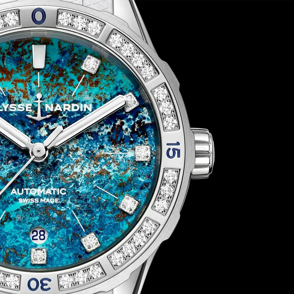 Ulysse Nardin 8163-182B1Le-9A-Atoll/3A Diver Atoll 39Mm Stainless Steel - Diamond Chrysocolla Dial Watch - Image 2