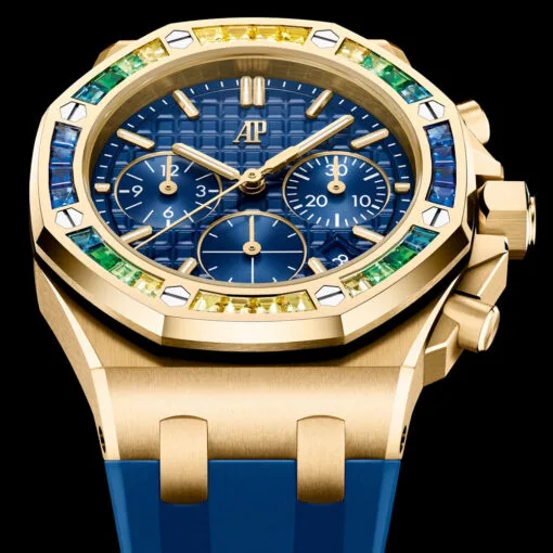 Audemars Piguet 26236Ba.yy.d346Ca.01 Royal Oak Offshore Selfwinding Chronograph Yellow Gold - Rainbow Blue Dial Watch - Image 3