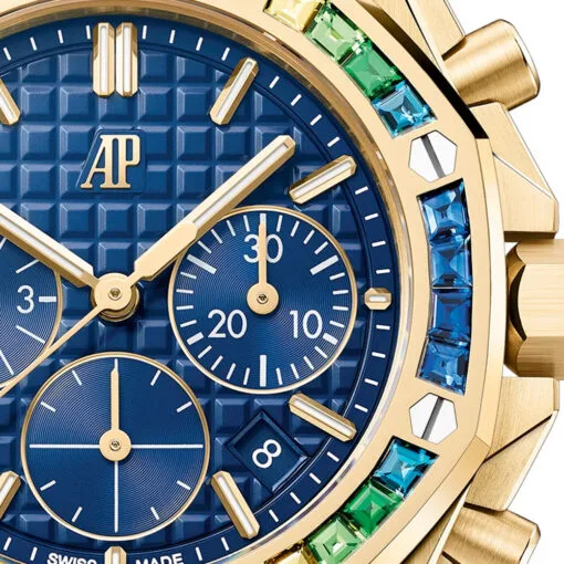 Audemars Piguet 26236Ba.yy.d346Ca.01 Royal Oak Offshore Selfwinding Chronograph Yellow Gold - Rainbow Blue Dial Watch - Image 2
