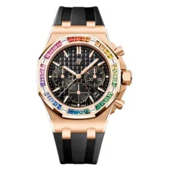 Audemars Piguet 26236OR.YY.D002CA.01 Royal Oak Offshore Selfwinding Chronograph Pink Gold - Rainbow Black Dial Watch