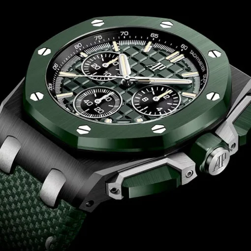 Audemars Piguet 26420Ce.oo.a063Ve.01 Royal Oak Offshore Selfwinding Chronograph Ceramic Green Dial Watch - Image 3
