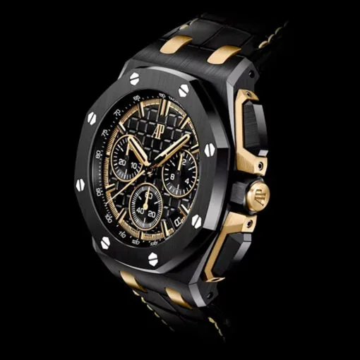 Audemars Piguet 26420Ce.oo.a127Cr.01 Royal Oak Offshore Selfwinding Chronograph Ceramic - Yellow Gold Black Dial Watch - Image 3