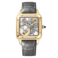 Cartier-WHSA0043-Santos-Dumont-Micro-rotor-Yellow-Gold-Skeleton-Watch