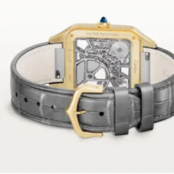 Cartier Whsa0043 Santos Dumont Micro Rotor Yellow Gold Skeleton Watch Ba