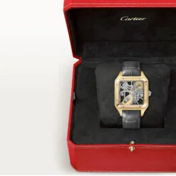 Cartier Whsa0043 Santos Dumont Micro Rotor Yellow Gold Skeleton Watch Box