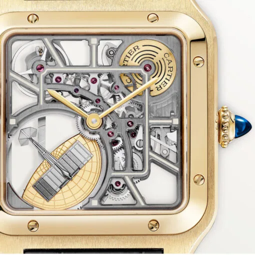 Cartier Whsa0043 Santos-Dumont Micro-Rotor Yellow Gold Skeleton Watch - Image 2