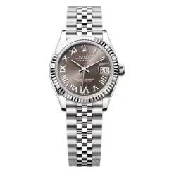 Rolex 278274-0028 Datejust 31mm Stainless Steel - White Gold Jubilee Dark Grey Diamond-set Dial Watch